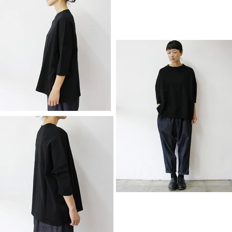 **またまたまた再入荷**　 Linenya リネンヤ　コットンデラヴェ7分袖Tシャツ