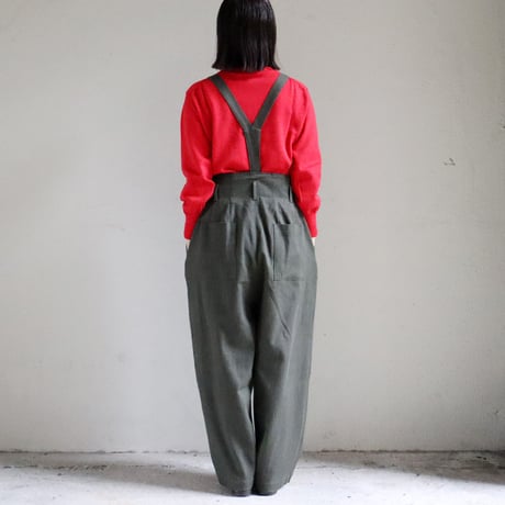 atelier naruse アトリエナルセ cotttn wool mock-neck knit　コットンウールモックネックニット　#チャコール、レッド