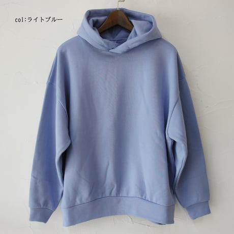 **再入荷**　LinenYa リネンヤ　裏毛コットンパーカー　#アイボリー、ライトブルー、グリーン　【送料無料】