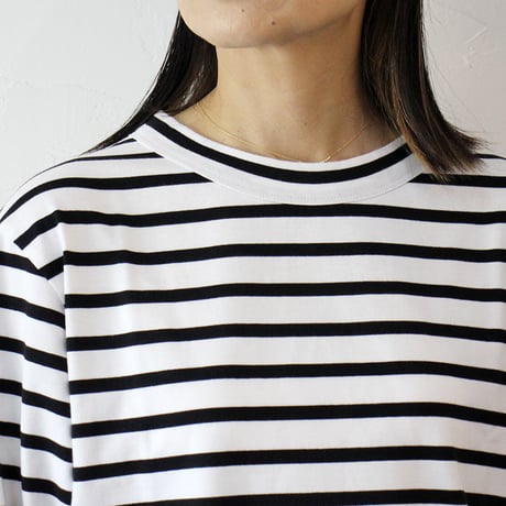atelier naruse アトリエナルセ　コットンボーダーカットソー（長袖）　cotton border cut&sewn ～+homme～