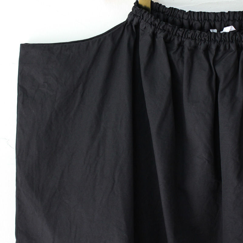 homspun ホームスパン コットンギャバギャザースカート #ブラック  