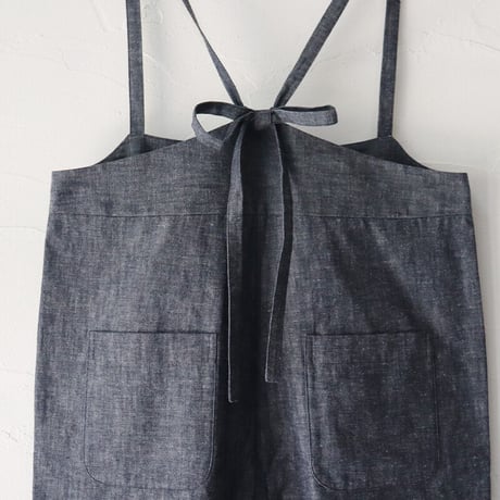 **またまた再入荷** MAGALI マガリ　コットンリネン・サロペットパンツ　#ブラック、デニムブルー