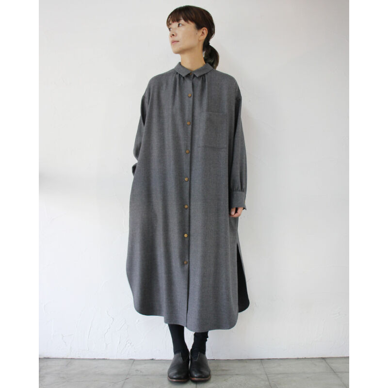 atelier naruse アトリエナルセ wool saxony long shirt ウ