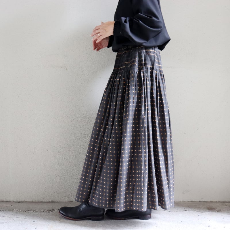 maison de soil メゾンドソイル 80sコットンコントラスト花柄フレアー