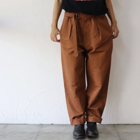 amne アンヌ　LINEN KERSEY belted bonito #Sand , Terracotta 【送料無料】