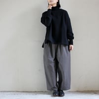 **再入荷** LinenYa リネンヤ　コーデュラ天日干しワッシャータックワイドパンツ　#チャコールグレー 【送料無料】
