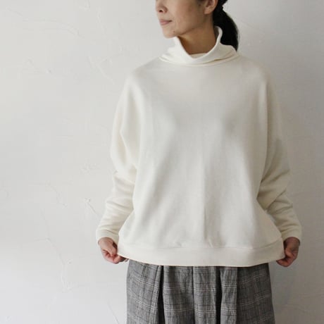 **またまた再入荷** LinenYa リネンヤ　ミニ裏毛ハイネックプルオーバー　#ブルー、アイボリー　【送料無料】