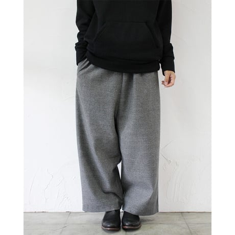 **再入荷** TRAVAIL MANUEL トラバイユマニュアル　杢グレンチェックノマドパンツ　♯グレー、チャコールグレー