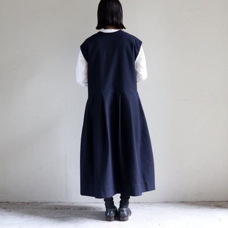 ASEEDONCLOUD アシードンクラウド　Chimney ash wool Study uniform dress #navy  【送料無料】