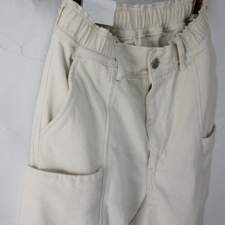 **再入荷** sasanqua by trees サザンカバイツリーズ　10ozカツラギデニムハイドシームトラウザー　#アイボリー、インディゴ　【送料無料】
