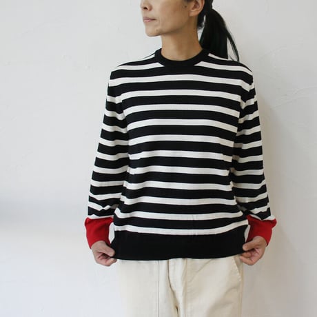 atelier naruse アトリエナルセ　cotton wool boarder knit コットンウールボーダーニット