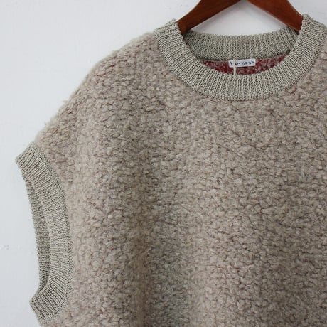 homspun ホームスパン　アルパカループクルーネックベスト　#ベージュ、グレー　【送料無料】