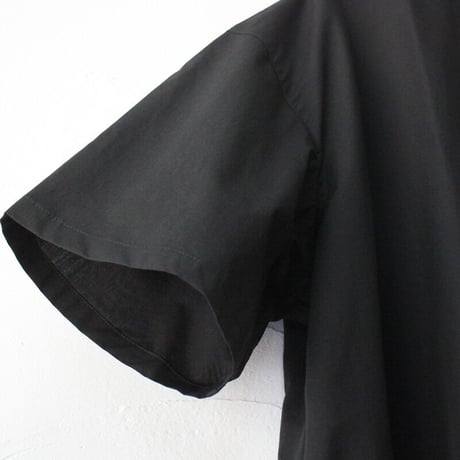 **またまた再入荷** Linenya リネンヤ　ギザコットンバンドカラー半袖シャツ　#ブラック【送料無料】