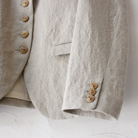 **再入荷** atelier naruse アトリエナルセ　リネンテーラードジャケット　linen tailored jacket　#ベイジュ、チャコール