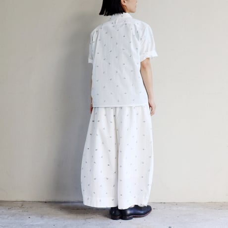 ASEEDONCLOUD アシードンクラウド companion dog print shokuonshitsu workshirts #off white