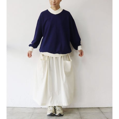 amne アンヌ　フレンチテリーVモックプルオーバー FRENCH TERRY v_mock  #イエロー、ネイビー　【送料無料】
