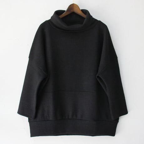 **再入荷** Linenya リネンヤ　ウールボリュームネックプルオーバー　#ブラック　【送料無料】