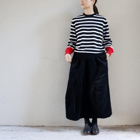 homspun ホームスパン　コーデュロイ切り替えスカート　#イエロー、ブルー、ブラック