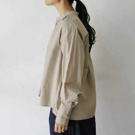amne アンヌ　PIMA skipper Blouse　スーピマコットンスキッパーブラウス　#ホワイト、ベージュ、ネイビー