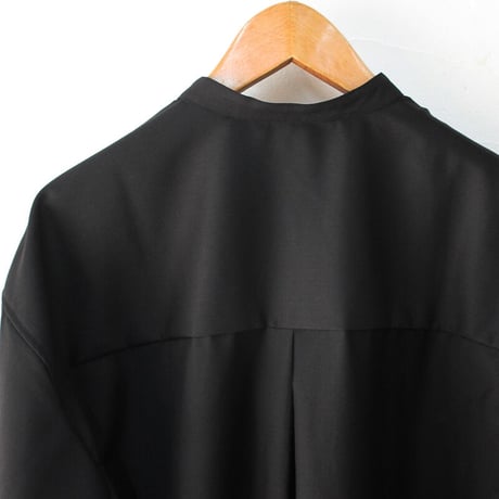 amne アンヌ　GABARDINE covered shirts ギャバジンカバードシャツ　#ブラック　【送料無料】