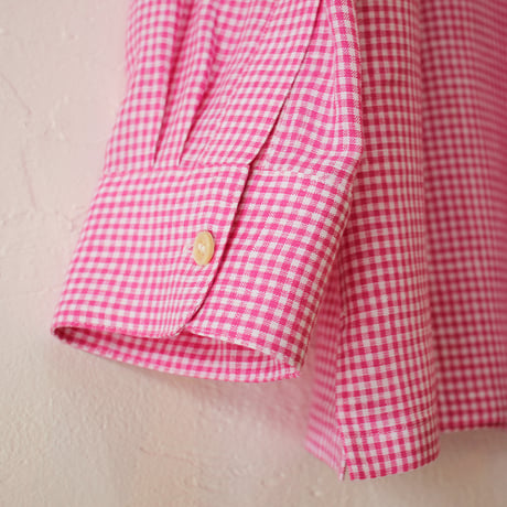 atelier naruse アトリエナルセ　リネンミニギンガムチェックブラウス　linen mini gingham check blouse