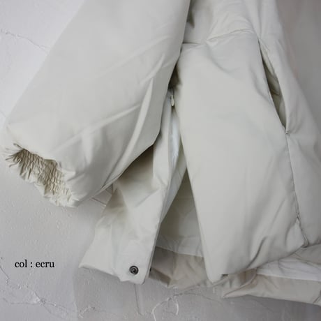 miffew ミフュー no coller over down jacket ノーカラーオーバーダウンジャケット　#black , beige , ecru