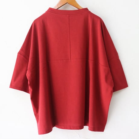 **またまた再入荷** Linenya リネンヤ　コットン天竺7分袖Tシャツ　＃レッド、チャコール、ブラック