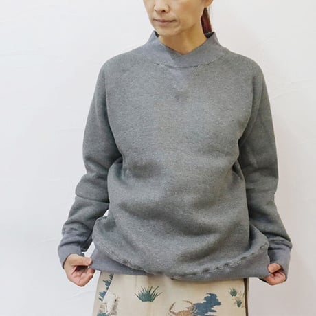 atelier naruse アトリエナルセ　freece cotton mock neck sweat　コットン裏毛モックネックスウェット　#杢グレイ　【送料無料】