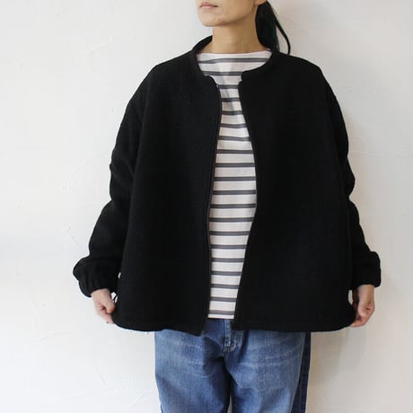 maomade マオメイド　圧縮ウール バックギャザー ジャケット　#ネイビー、ブラック