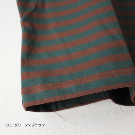 homspun ホームスパン　20/1ボーダー天竺ノースリーブプルオーバー　【送料無料】