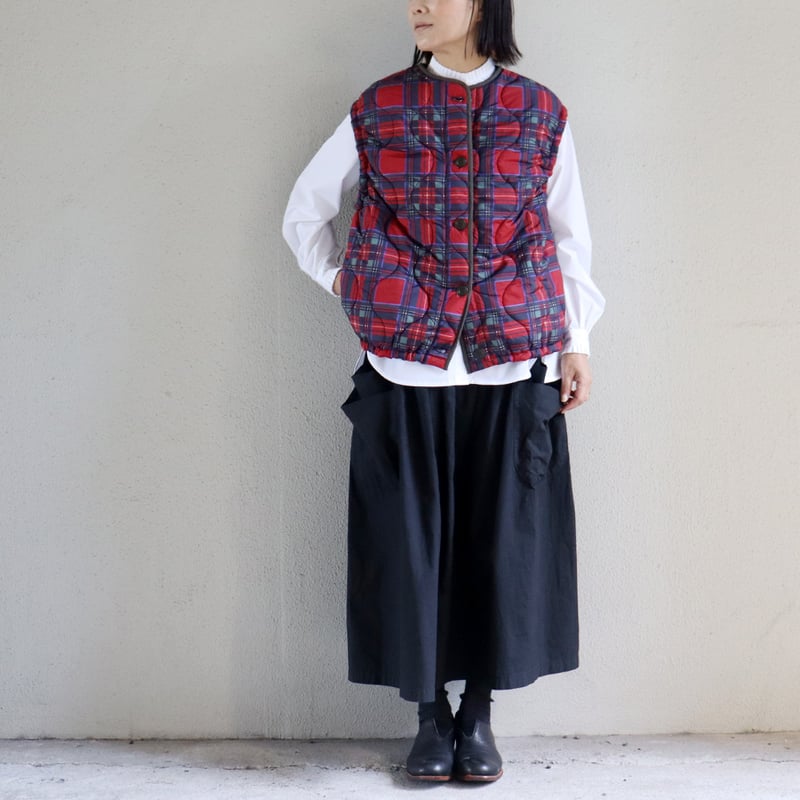 maomade マオメイド　キルティングベスト mao made (マオメイド) キルトxニット切替え中綿ベスト