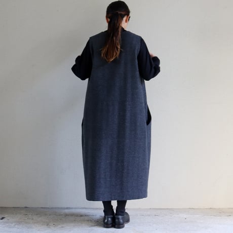atelier naruse アトリエナルセ　コットンウールヘリンボンジャンパースカート  cotton&wool herring-bone jumper skirt　【送料無料】