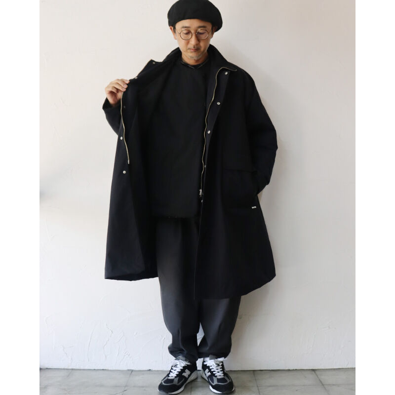 ヒ*ル様 【大特価】amne アンヌ ナイロンオックスカバードコート （ブラック amne アンヌ ナイロン オックス カバードコート NYLON OX covered coat