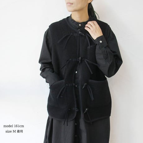 ASEEDONCLOUD アシードンクラウド　Kigansai wool fleece vest #black 【送料無料】