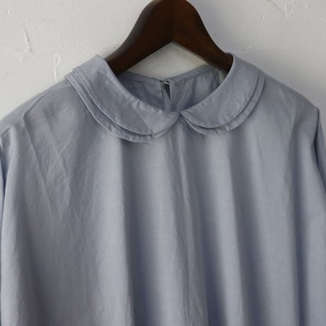 **またまた再入荷** homspun ホームスパン　ダブルフラットカラープルオーバーブラウス