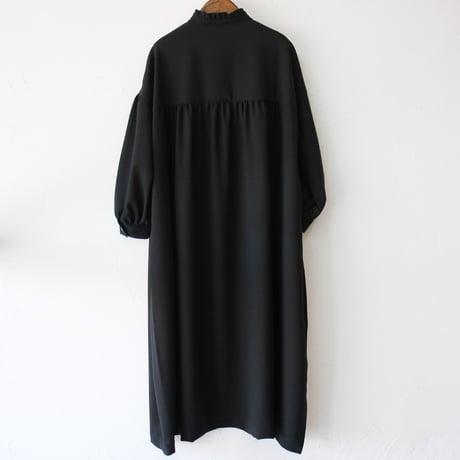 **再入荷** Linenya リネンヤ　ウールフリルワンピース　#ブラック、グレー　【送料無料】