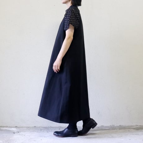 **またまたまた再入荷**LinenYa リネンヤ　Vネックジャンパースカート　#ブラック、ネイビー