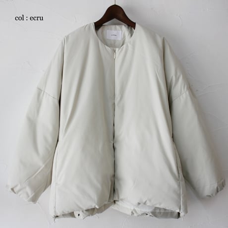 miffew ミフュー no coller over down jacket ノーカラーオーバーダウンジャケット　#black , beige , ecru