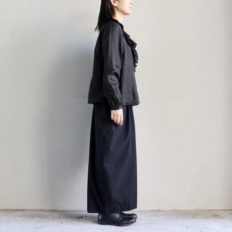**ブラック再入荷** atelier naruse アトリエナルセ　cotton high twist poplin gaucho pants　コットンハイツイストポプリンガウチョパンツ