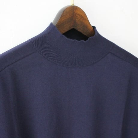 **またまたまた再入荷** LinenYa リネンヤ　as it is.　コットンモックネック長袖ニット　#ブラック、ネイビー　【送料無料】