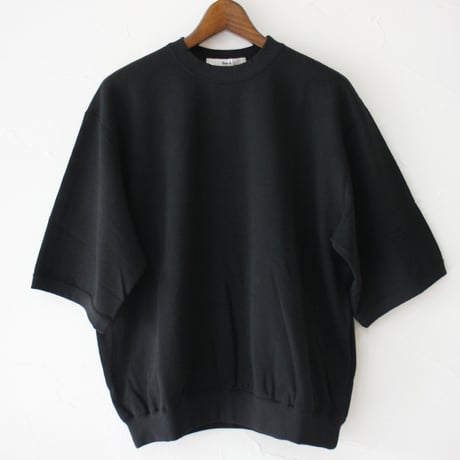amne アンヌ　MINI TERRY half sleeve crew ミニテリー半袖クルーネック　#ブラック