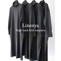 **再入荷** Linenya リネンヤ ハイネックワンピース　#ブラック　【送料無料】