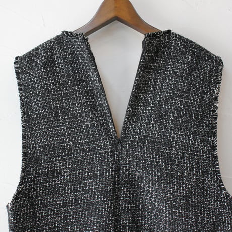 **再入荷** KAH:KI カーキ TWEED OVERALLS ツイードオーバーオール　#ブラック　【送料無料】