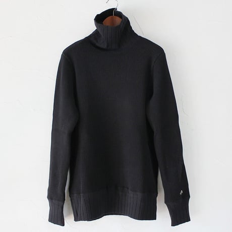 Nigel Cabourn ナイジェルケーボン タートルネックBIGワッフルロングスリーブ　#ブラック　【送料無料】