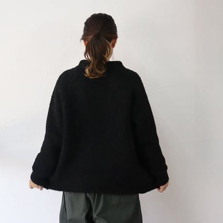 homspun ホームスパン　片畦編みカーディガン＆マフラー　#キャメル、ブラック　【送料無料】