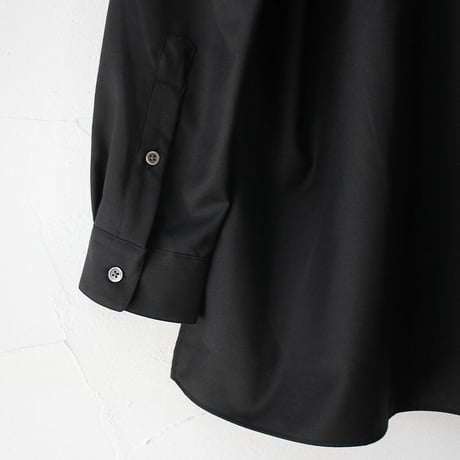 amne アンヌ　GABARDINE covered shirts ギャバジンカバードシャツ　#ブラック　【送料無料】