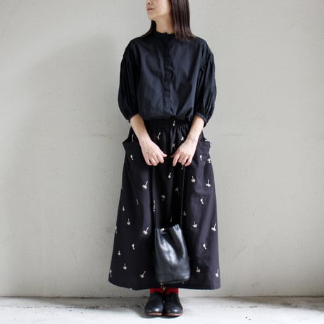 atelier naruse アトリエナルセ　コットンリネンカットインポケットスカート～nohara～cotton linen cut-in pocket skirt　【送料無料】