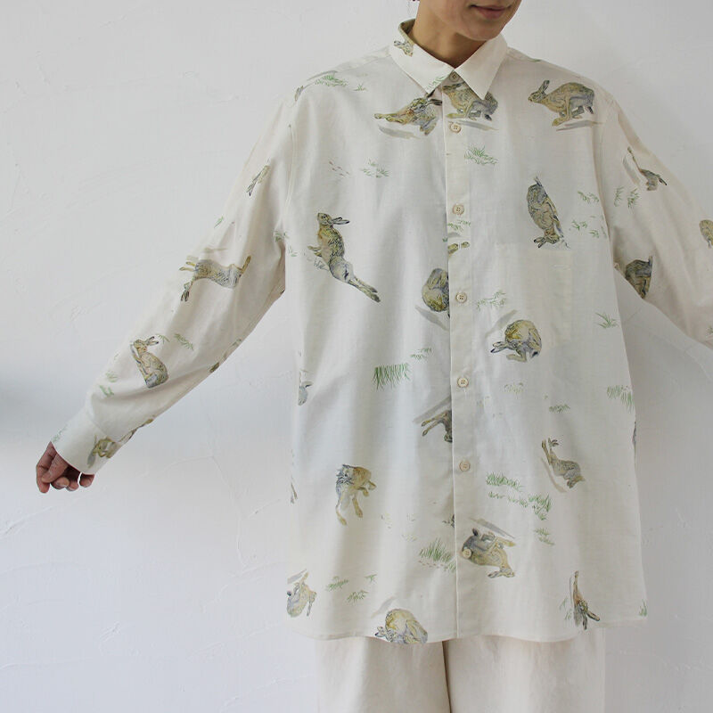 ASEEDONCLOUD 野うさぎ柄シャツ ASEEDONCLOUD 野うさぎ柄シャツ 2021S/S