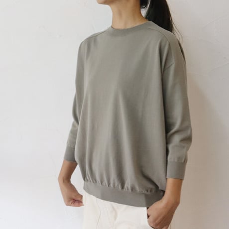 **またまたまた再入荷**  LinenYa リネンヤ as it is.　コットンクルーネック7分袖ニット　【送料無料】