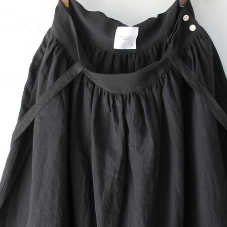 MAGALI マガリ　ベルギーリネンサスペンダースカート　#ブラック